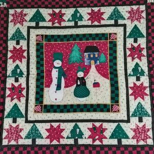 Vintage Peace In Country Quilted Panel Cut Sew Craft Wall Hang Christmas Decor